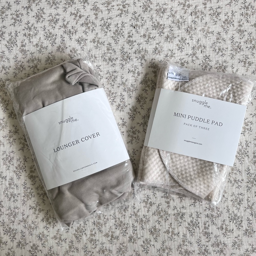 NWT Snuggle Me Organic Lounger Cover and Mini Puddle Pad Set